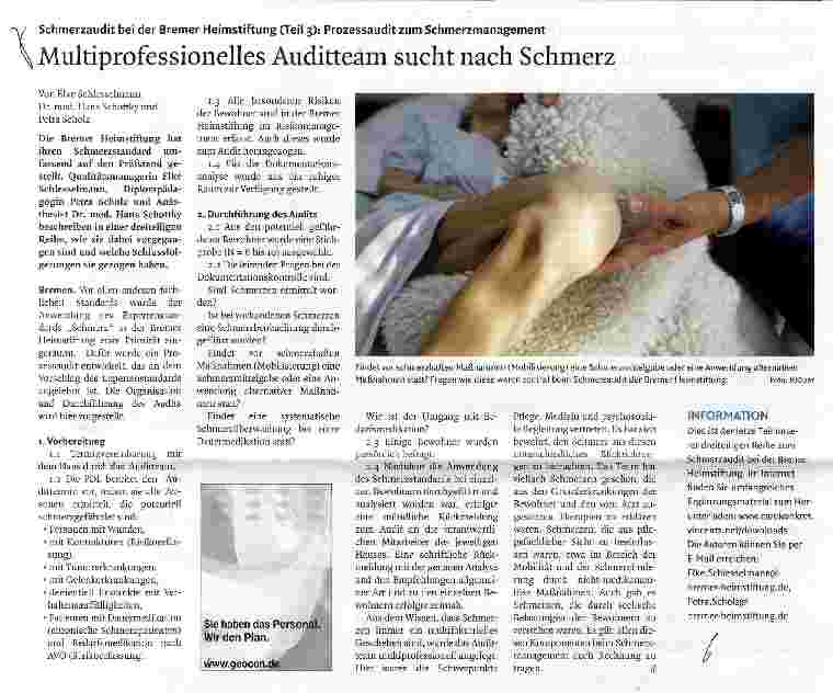 Vorschauseite 1: Multiprofessionelles Auditteam sucht nach Schmerz