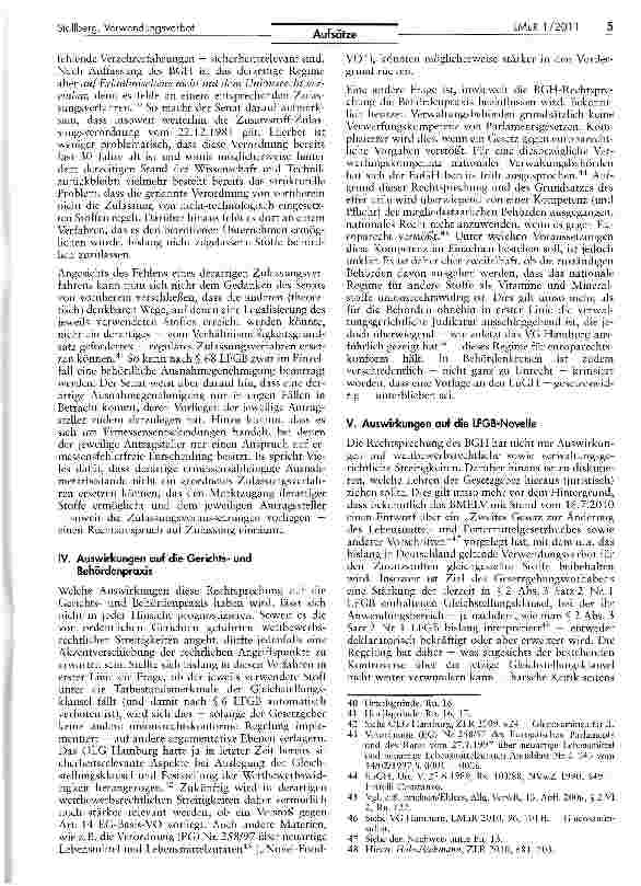 Vorschauseite 5: Europarechtliche Grenzen des Verwendungsverbots für andere Stoffe als Vitamine und Mineralstoffe - Rechtliche Implikationen der BGH-Urteile zu„Glucosaminsulfat