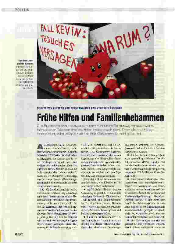 Vorschauseite 1: Frühe Hilfen und Familienhebammen