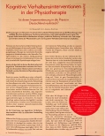 Vorschauseite 1: Kognitive Verhaltensinterventionen in der Physiotherapie: Ist deren Implementierung in die Praxis in Deutschland realistisch?