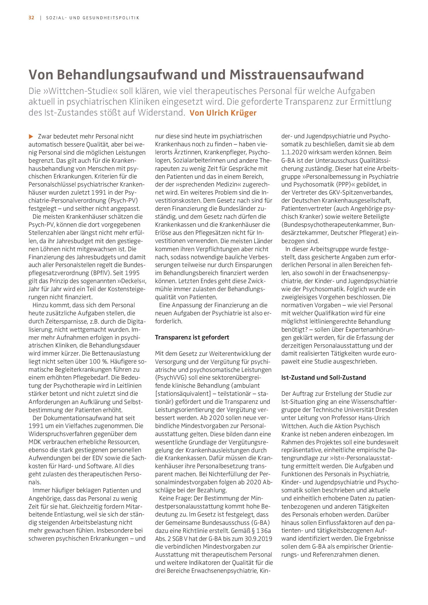 Vorschauseite 1: Von Behandlungsaufwand und Misstrauensaufwand