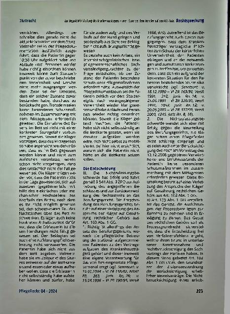 Vorschauseite 3: Zur Organisationshaftung des Krankenhausträgers - hier: Sturz beim Transfer auf den WC-Stuhl