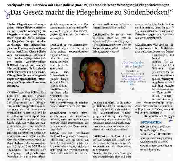 Vorschauseite 1: Das Gesetz macht die Pflegeheime zu Sündenböcken!