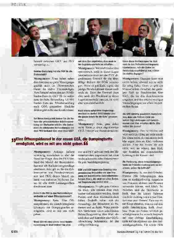 Vorschauseite 2: „Ein Wettbewerb zwischen GKV und PKV ist vernünftig
