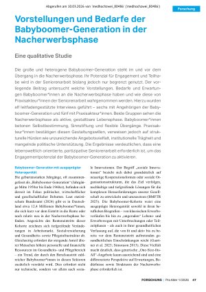 Vorschauseite 1: Vorstellungen und Bedarfe der Babyboomer-Generation in der Nacherwerbsphase