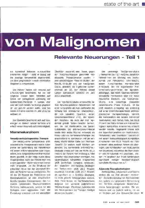 Vorschauseite 2: Therapie von Malignomen