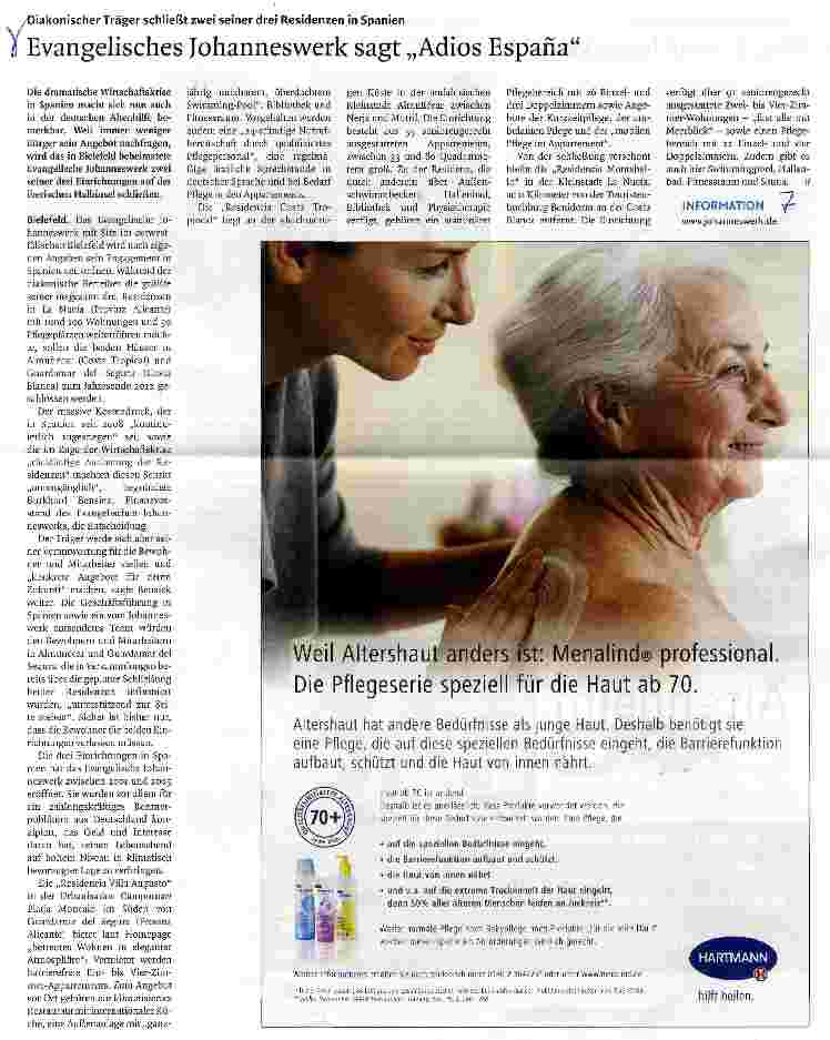 Vorschauseite 1: Evangelisches Johanneswerk sagt „Adios Espana