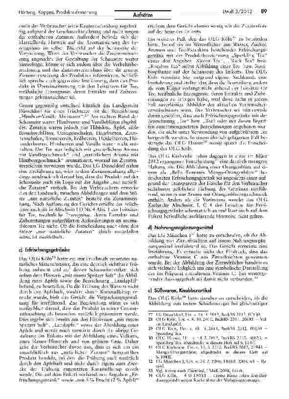 Vorschauseite 5: Zutat oder Geschmacksrichtung? - Eine Analyse der Rechtsprechung zu bildlichen Darstellungen und Sortenbezeichnungen in der Produktaufmachung
