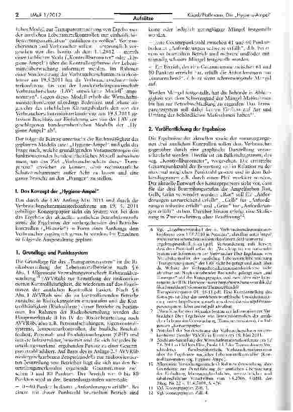 Vorschauseite 2: Die „Hygiene-Ampel bei Lebensmittelkontrollen Grünes Licht für den Verbraucherschutz?