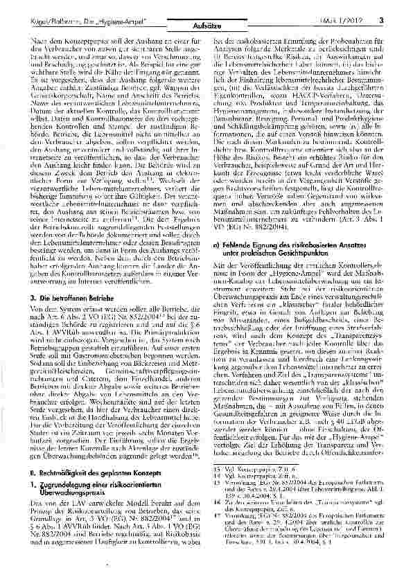 Vorschauseite 3: Die „Hygiene-Ampel bei Lebensmittelkontrollen Grünes Licht für den Verbraucherschutz?