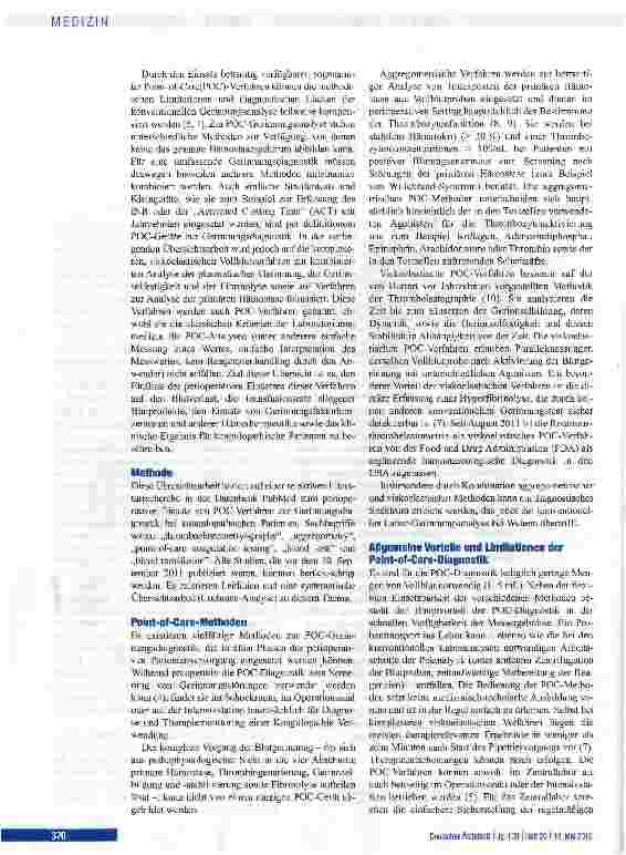 Vorschauseite 2: Perioperative Point-of-Care-Gerinnungsdiagnostik