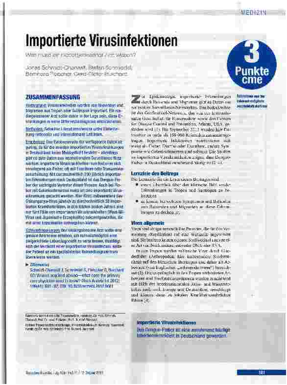 Vorschauseite 1: Importierte Virusinfektionen