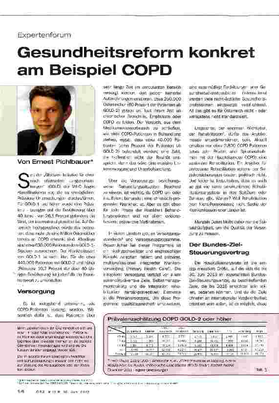 Vorschauseite 1: Gesundheitsreform konkret am Beispiel COPD