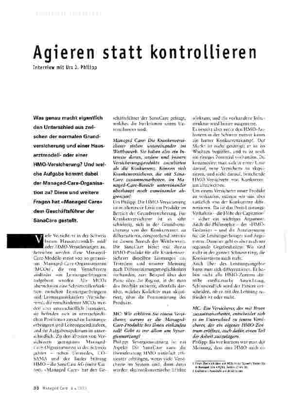 Vorschauseite 1: Agieren statt kontrollieren
