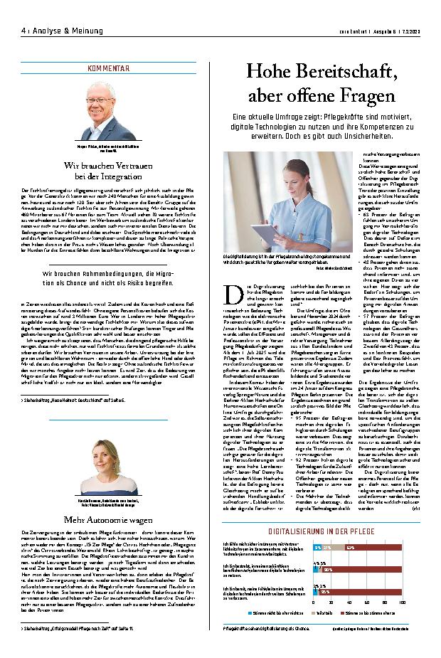 Vorschauseite 1: Hohe Bereitschaft, aber offene Fragen