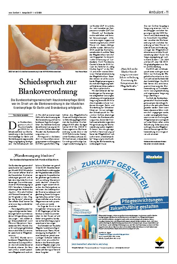 Vorschauseite 1: Schiedsspruch zur Blankoverordnung