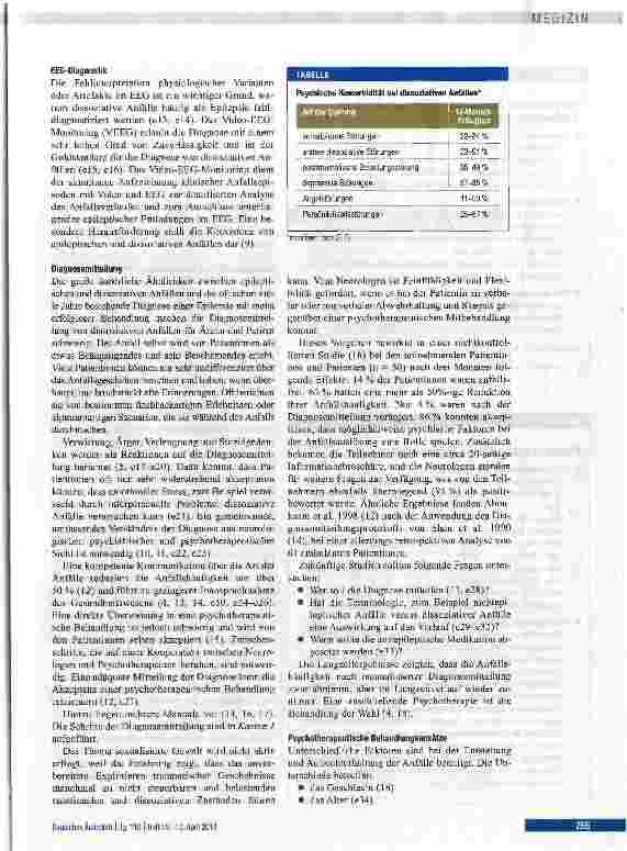 Vorschauseite 3: Dissoziative Anfälle: Eine Herausforderung für Neurologen und Psychotherapeuten