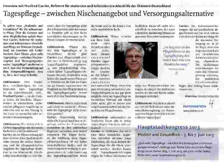 Vorschauseite 1: Tagespflege - zwischen Nischenangebot und Versorgungsalternative