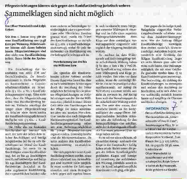 Vorschauseite 1: Sammelklagen sind nicht möglich