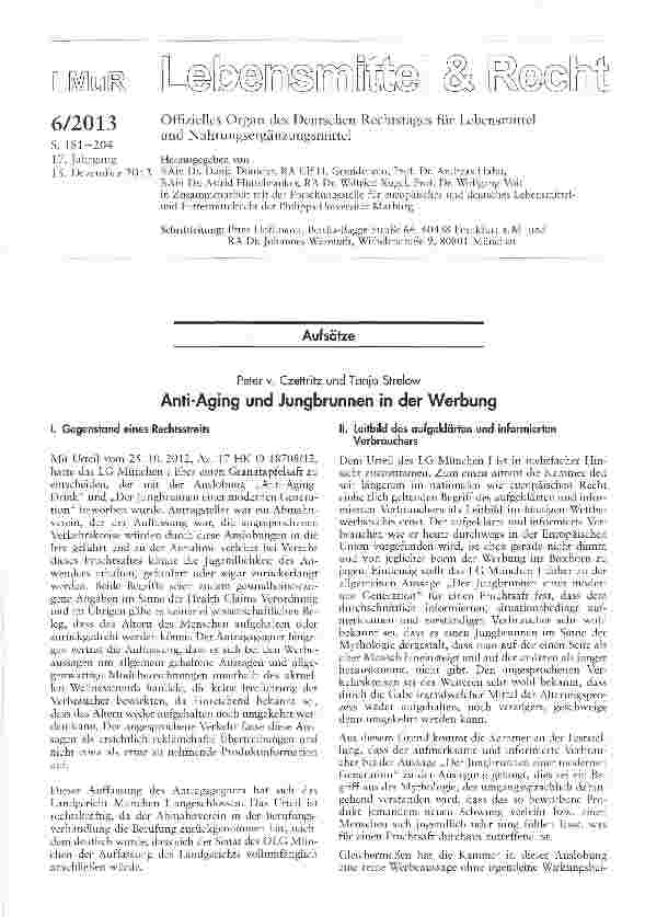 Vorschauseite 1: Anti-Aging und Jungbrunnen in der Werbung