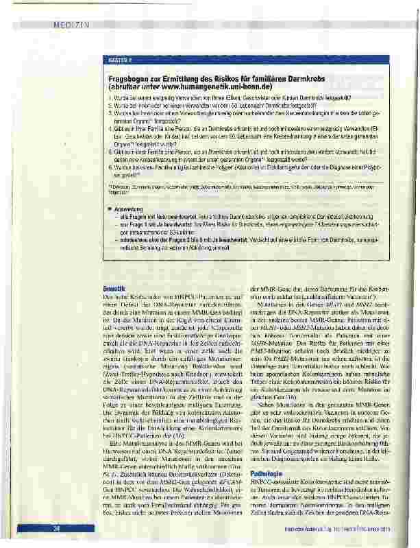 Vorschauseite 3: Erblicher Darmkrebs ohne Polyposis