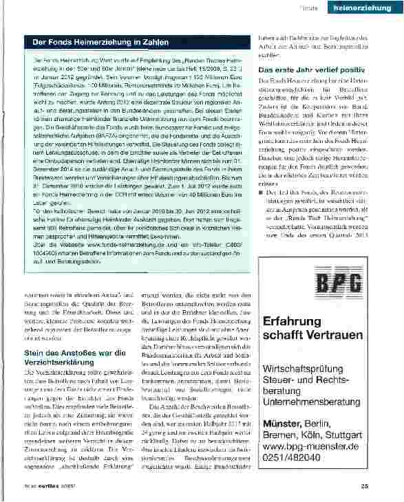 Vorschauseite 2: Der Fonds Heimerziehung kam spät - aber nicht zu spät