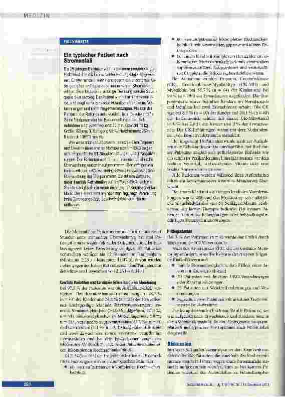 Vorschauseite 4: Kardiales Monitoring nach Stromunfall