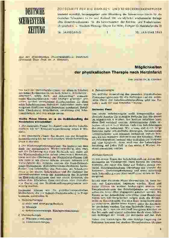 Vorschauseite 1: Möglichkeiten der physikalischen Therapie nach Herzinfarkt