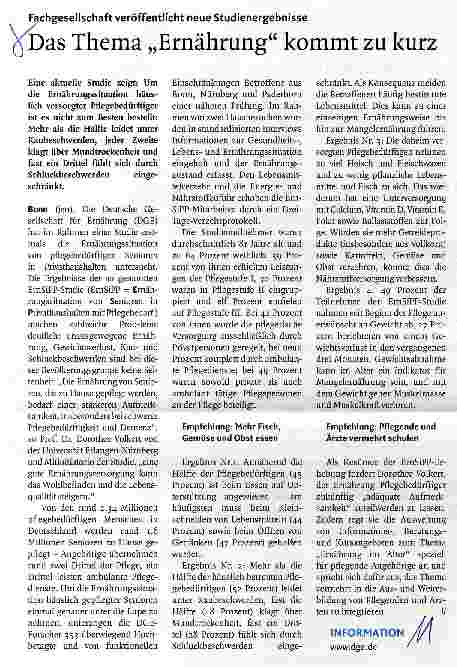 Vorschauseite 1: Das Thema „Ernährung kommt zu kurz