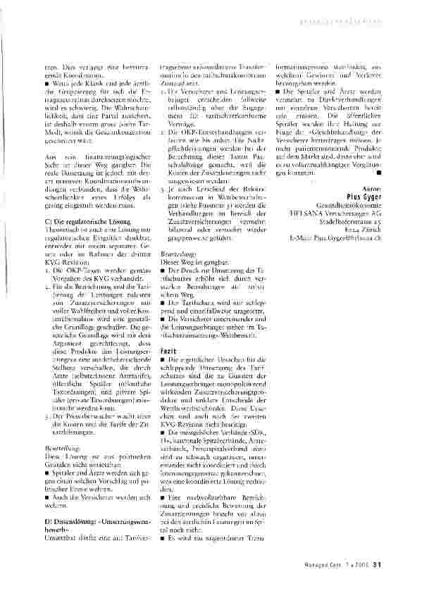Vorschauseite 4: Wie gelangt man zu tarifschutzkonformen Tarifierungen bei stationären Behandlungen?