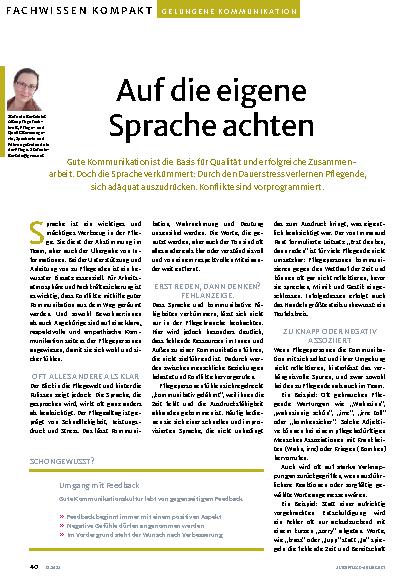 Vorschauseite 1: Auf die eigene Sprache achten.