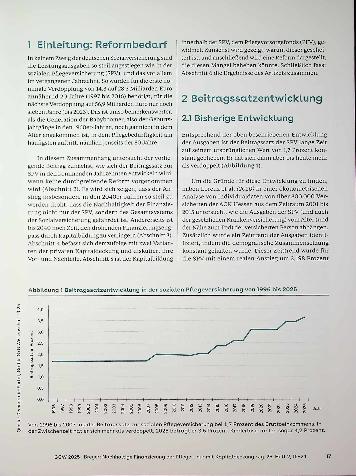 Vorschauseite 2: Nachhaltige Finanzierung der Pflege - nur mit Kapitaldeckung