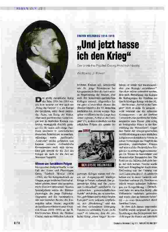 Vorschauseite 1: Und jetzt hasse ich den Krieg