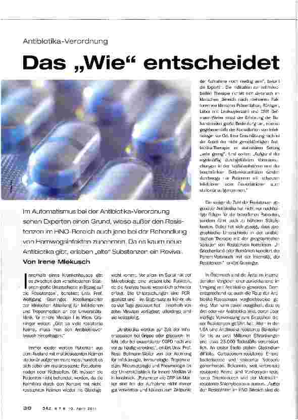 Vorschauseite 1: Antibiotika-Verordnung - Das Wie entscheidet