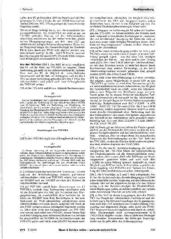 Vorschauseite 2: Betriebsübergang - Ablösung tariflicher Regelungen - Überleitungsregelungen des TVÜ-LWL