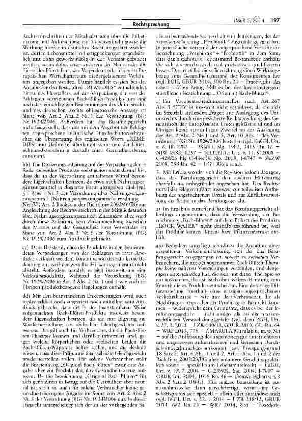 Vorschauseite 5: Keine Irreführung durch die Bezeichnung „Original Bach-Blüten