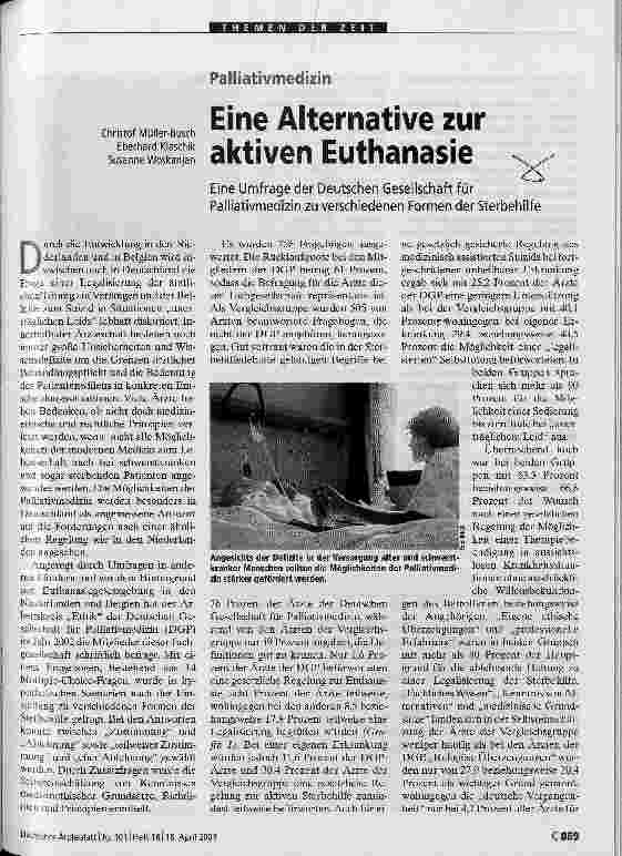 Vorschauseite 1: Eine Alternative zur aktiven Euthanasie