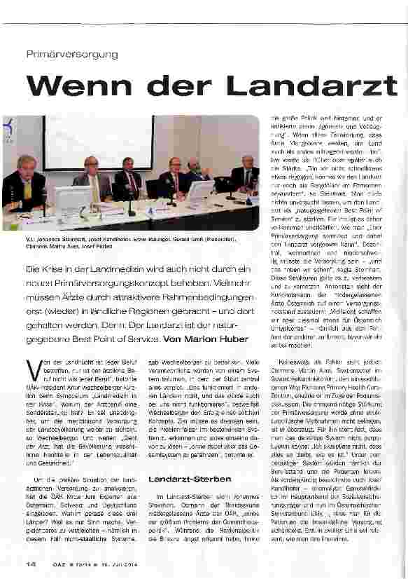 Vorschauseite 1: Wenn der Landarzt geht ...