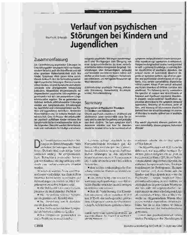 Vorschauseite 1: Verlauf von psychischen Störungen bei Kindern und Jugendlichen
