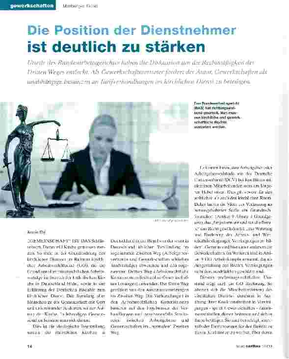 Vorschauseite 1: Die Position der Dienstnehmer ist deutlich zu stärken