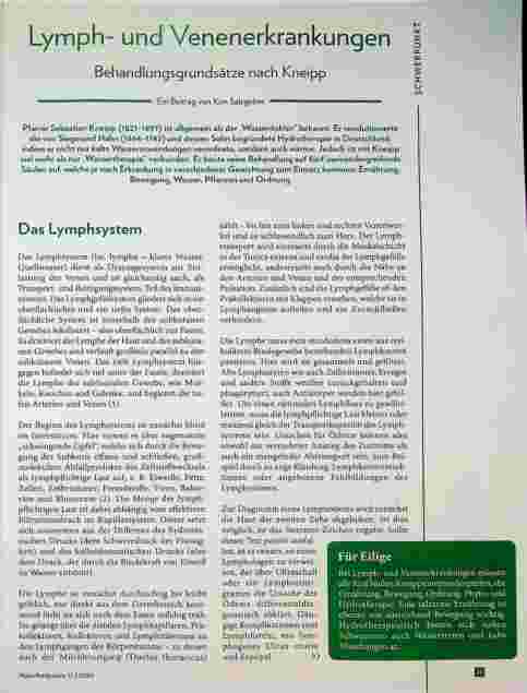 Vorschauseite 1: Lymphund Venenerkrankungen Behandlungsgrundsätze nach Kneipp