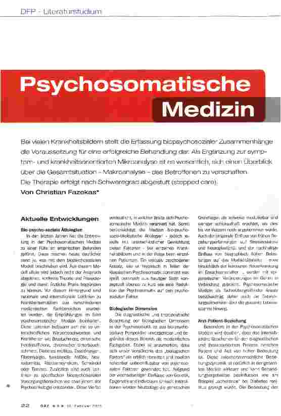 Vorschauseite 1: Psychosomatische Medizin