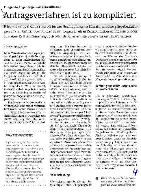 Vorschauseite 1: Antragsverfahren ist zu kompliziert
