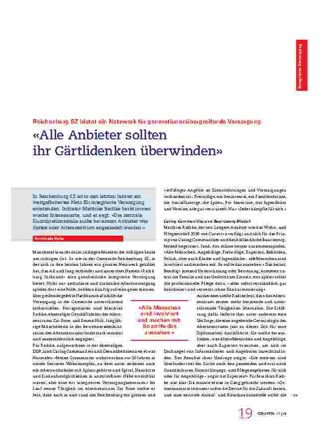 Vorschauseite 1: "Alle Anbieter sollten ihr Gärtnerdenken überwinden"