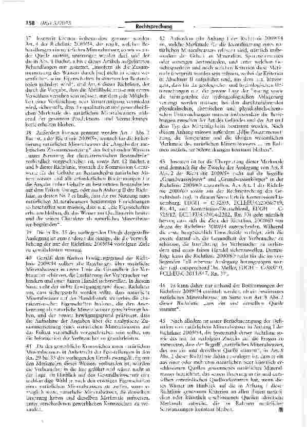 Vorschauseite 6: Begriff des natürlichen Mineralwassers RL 2009/54/EG Art. 8 Abs. 2