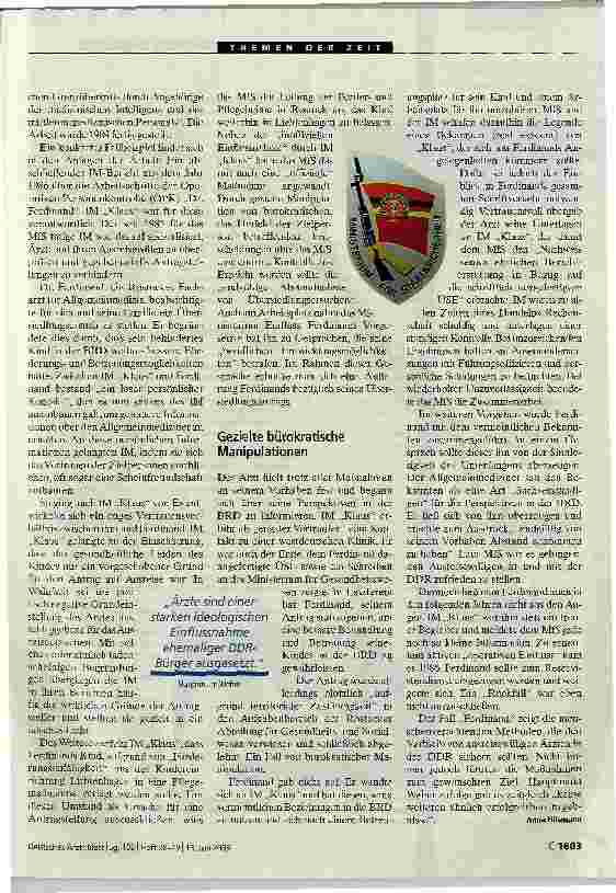 Vorschauseite 2: Bestandssicherung für das DDR-Gesundheitswesen