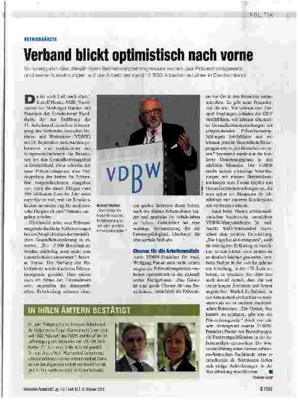 Vorschauseite 1: Verband blickt optimistisch nach vorne