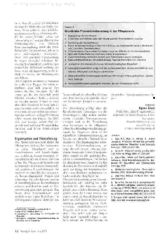 Vorschauseite 3: Fortgeschrittene Pflegepraxis: Prävention und Früherfassung von Brustkrebs