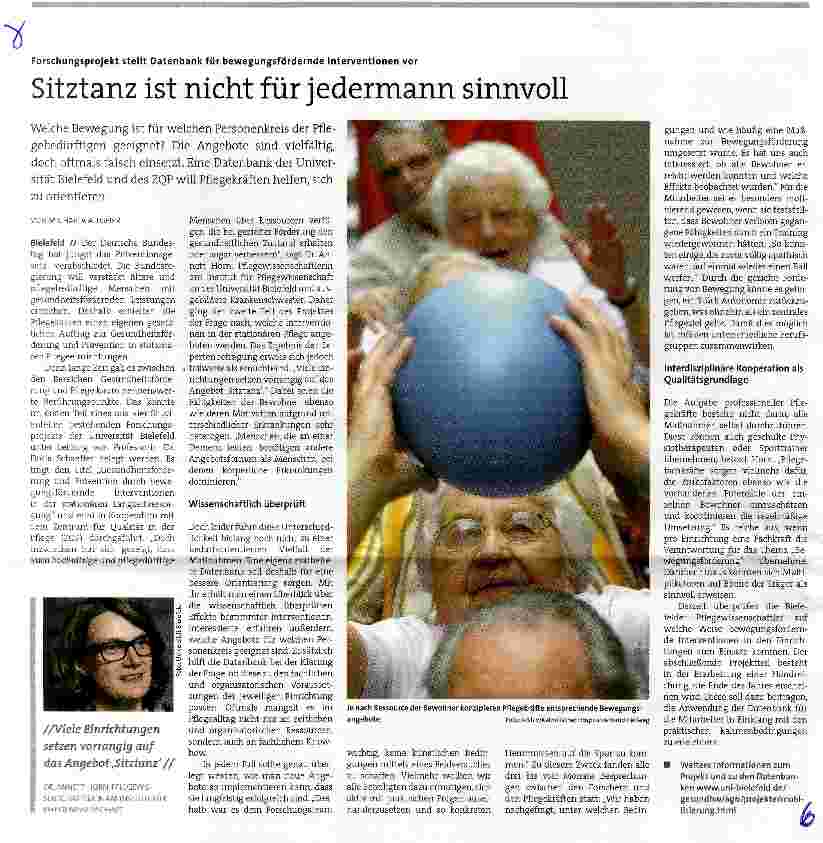 Vorschauseite 1: Sitztanz ist nicht für jedermann sinnvoll