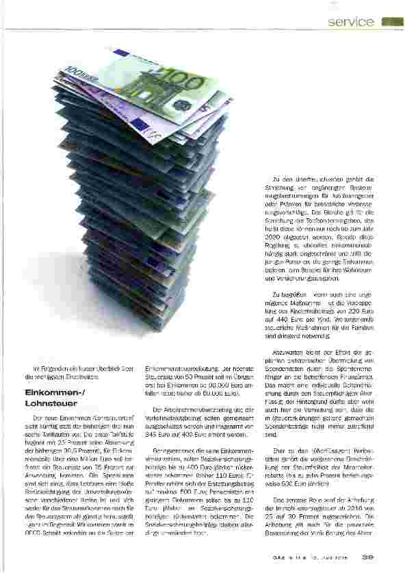 Vorschauseite 2: Steuerreform oder nur „Tarifreform?
